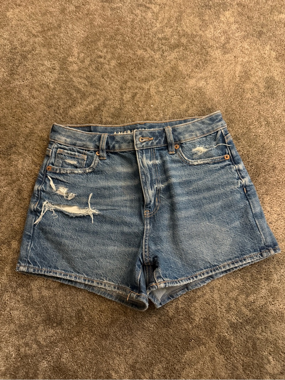 American Eagle Outfitters Distressed Light Blue Denim Shorts